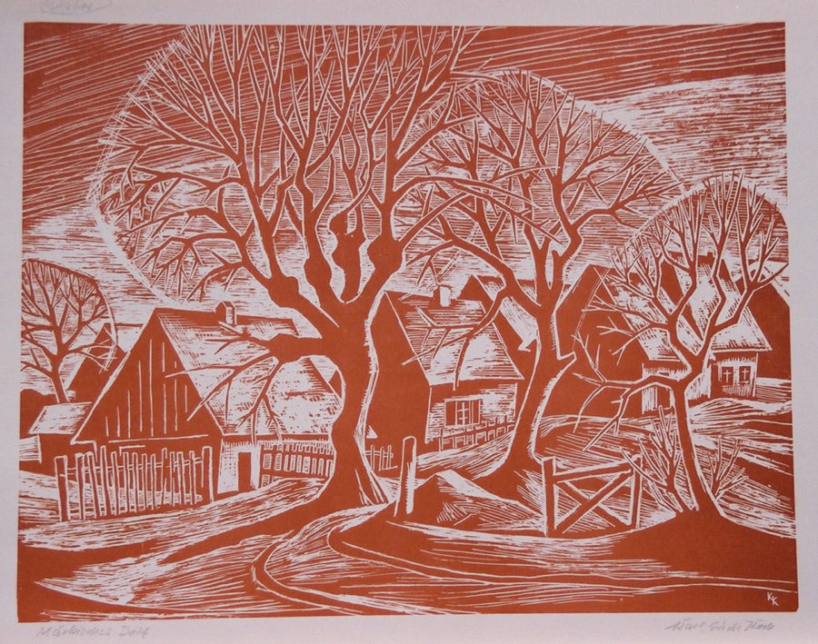 Märkisches Dorf, 1965, Schabgrafik, 33 x 27 cm