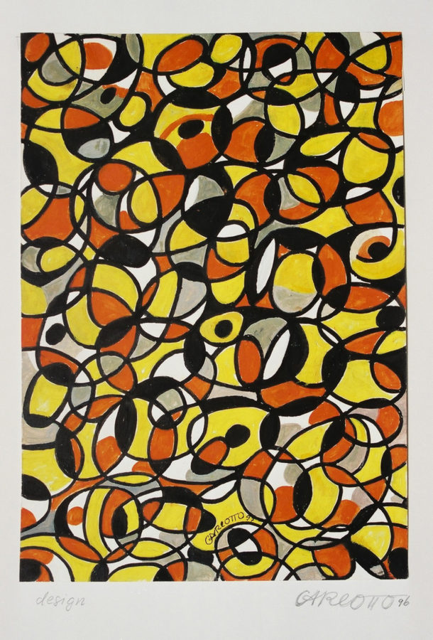design, 1997, aus CARLOTTO's Serie Ovalismus 1996-2000, Öl, ca. 20 x 25 cm